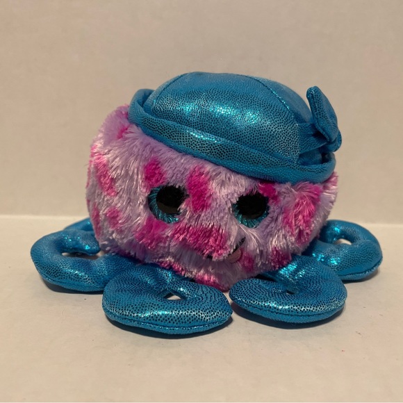 Poopchi’s Friends Purple & Pink Plush Octopus w Sparkly Aqua Blue Tentacles 16 - Picture 1 of 8
